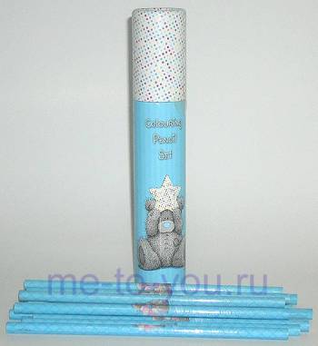 Набор цветных карандашей Me to you в голубом тубусе, размер 20х4х4 см.