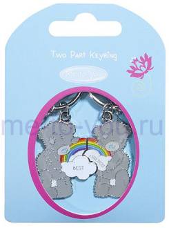 Двойной брелок для ключей "Мишки с радугой"
