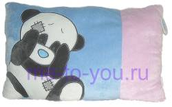 Подушка Me to you плюшевая, голубоносые друзья, "Панда", прямоугольная, размер 27x43 см.