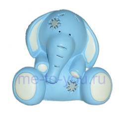 Керамическая фигурка голубоносого слоника Хоботка, размер 4 см.