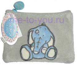 Плюшевый кошелек для монет Me to you,  голубоносые друзья "Слоник", размер 12х9см.