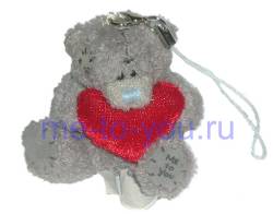 Плюшевый брелок для мобильного телефона мишка Тедди Me To You с сердечком, размер 5 см.