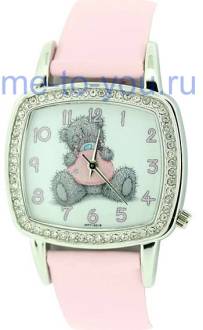 Часы молодежные Me to you "Тедди с сумочкой", розовый ремешок, примерный размер циферблата 3,4х3 см, рабочая поверхность ремешка (масксимальный обхват руки) 19 см, ширина ремешка 2 см.