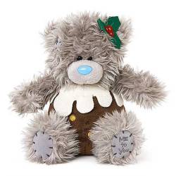Длинношерстный мишка Тедди Me to you в костюме рождественского кекса, размер 18 см.