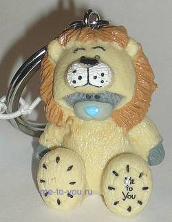 Пластиковый брелок для ключей "Мишка в костюме льва"