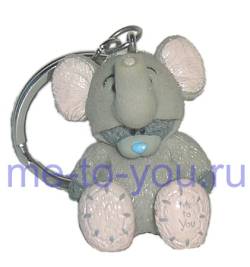 Пластиковый брелок для ключей "Мишка в костюме слоника"