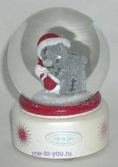 Снежный шар "Мишка в шапочке и рукавичках", диаметр 45 мм.