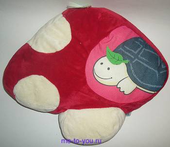 Плюшевая подушка Дебби "Грибочек с черепахой", диаметр 35 см