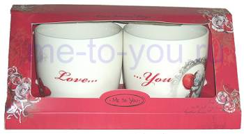 Набор из двух чашек Me to you "Люблю тебя", коллекция Sketchbook, объем каждой чашки 270 мл.