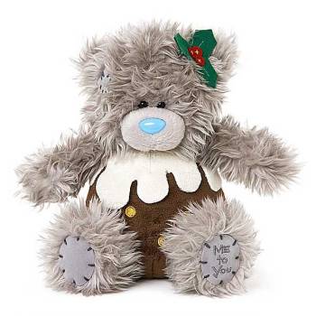 Длинношерстный мишка Тедди Me to you в костюме рождественского кекса, размер 18 см.