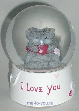 Снежный шар "Два мишки с сердечком", диаметр 65 мм.