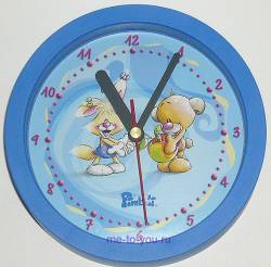 Настенные часы "Пимболи и Мимихопс", диаметр 16 см.