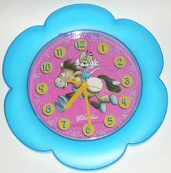 Настенные часы "Дидлина на лошадке", диаметр 16 см.