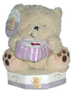 Медвежонок Роли с тортом "С днем рождения", размер 15 см.
