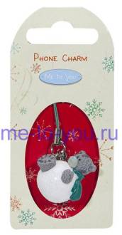 Брелок для мобильного телефона "Мишка в снежке"