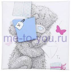 Магнит Me to you с керамической вставкой "Медвежонок с подарком", размер 6,5х6,5 см.
