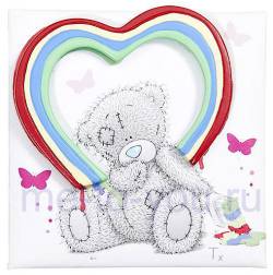 Магнит Me to you с керамической вставкой "Медвежонок рисует радугу", размер 6,5х6,5 см.