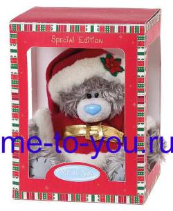Длинношерстный мишка Me to you в костюме Санта Клауса, специальный лимитированный выпуск , в подарочной коробке, размер 20 см.
