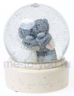 Снежный шар Тедди Me to you "Мишки Тедди-молодожены", диаметр 65 мм.