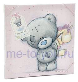 Картина на холсте Me To You Tiny Tatty Teddy Baby, розового цвета, "Медвежонок с осликом", размер 21х21 см.