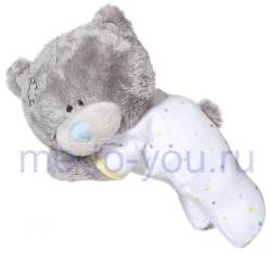 Медвежонок в цветных ползунках Me To You Tiny Tatty Teddy Baby, лежащий, размер 15 см.