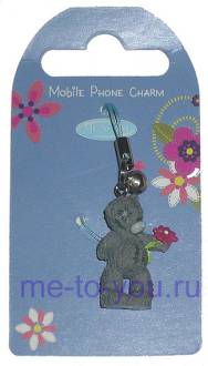 Пластиковый брелок для мобильного телефона Me to you "Медвежонок с ромашкой"