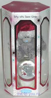 Подарочный набор "Мишка в красной шапочке", размер мишки 7,5 см,  диаметр снежного шара 45 мм.