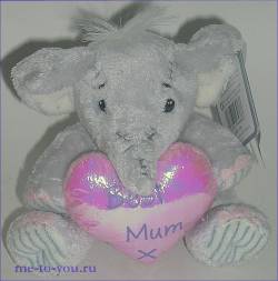 Слоник с розовым сердечком "Маме", размер 10 см.